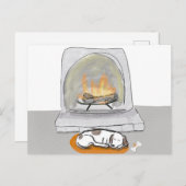 Cozy Dog by The Fireplaceはがき シーズンポストカード (正面/裏面)