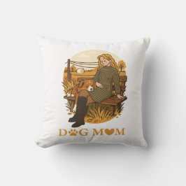 Cozy Dog Mom Bonding Moment With Her Companion クッション