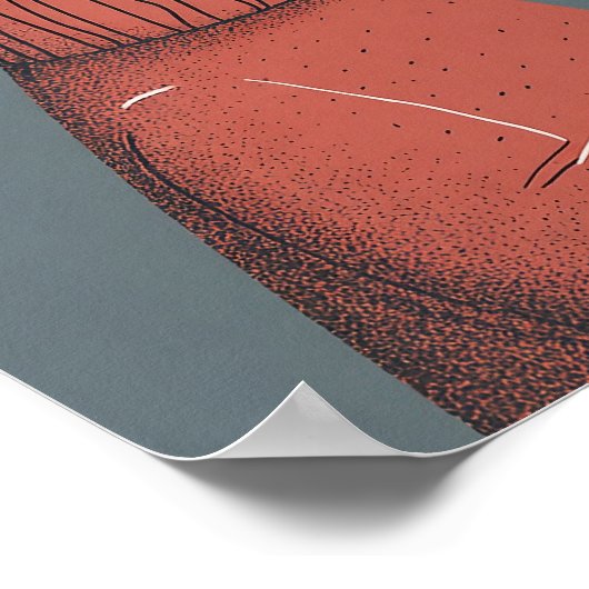 Cozy Dog Poster – Stylized Greyhound with Mug ポスター (角)