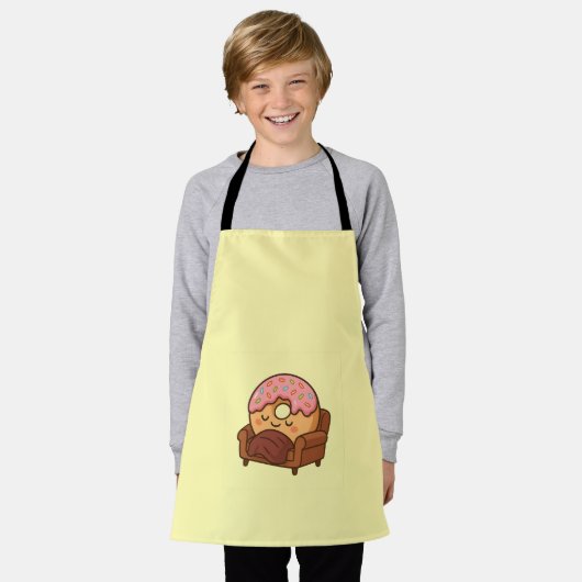 Cozy Donut Nap エプロン (着用した状態)