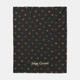 Cozy Dull Heart Pattern フリースブランケット