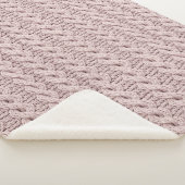 Cozy Dusty Rose Faux Cable Knit Pattern シェルパブランケット (3/4)