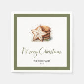 Cozy Earthy Christmas Cookies Personalized Napkins スタンダードカクテルナプキン (正面)