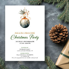 Cozy Earthy Colors Christmas Bauble Party Invite 招待状