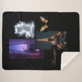 Cozy Eclectic Blanket – Eiffel Tower, Furry Cat &  シェルパブランケット (正面(横))