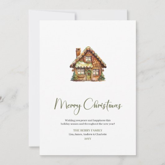 Cozy Editable Script Font Christmas Greeting Card シーズンカード (正面)
