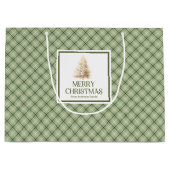 Cozy Elegant Christmas Gift Bag Neutral Earthy Loo ラージペーパーバッグ (正面)