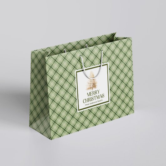 Cozy Elegant Christmas Gift Bag Neutral Earthy Loo ラージペーパーバッグ