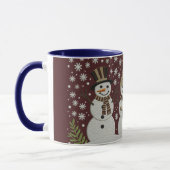 Cozy Embroidered Snowman Winter Mug マグカップ (左)
