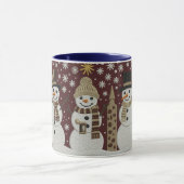 Cozy Embroidered Snowman Winter Mug マグカップ (中央)