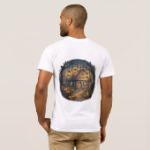 Cozy Enchanted Autumn Forest Cottage Tシャツ (裏面フル)