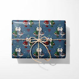 Cozy Eskimo Kiss Blue Christmas ラッピングペーパー