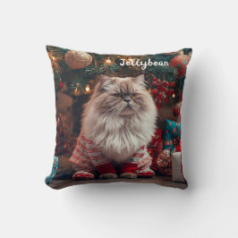 Cozy Exotic Shorthair Cat Christmas Personalized  クッション