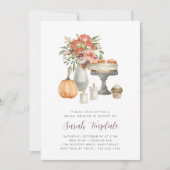 Cozy Fall All-in-One Bridal Shower Brunch 招待状 (正面)