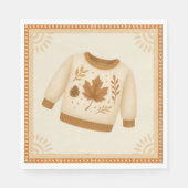 Cozy Fall Baby Shower | Neutral Cream & orange スタンダードランチョンナプキン (正面)