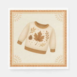 Cozy Fall Baby Shower | Neutral Cream & orange スタンダードランチョンナプキン