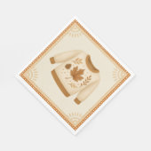 Cozy Fall Baby Shower | Neutral Cream & orange スタンダードランチョンナプキン (角)