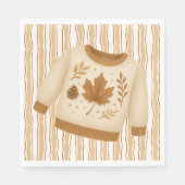 Cozy Fall Baby Shower | Neutral Cream & orange スタンダードランチョンナプキン (正面)