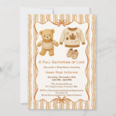 Cozy Fall Baby Shower | Neutral Cream & orange 招待状 (正面)