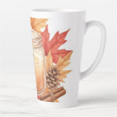 Cozy Fall Candle with Maple Leaves | Autumn Design カフェラテマグ (右)