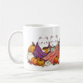 Cozy Fall Cats Mug with Pumpkins コーヒーマグカップ