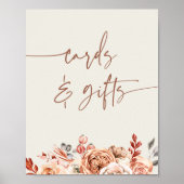Cozy Fall Floral Baby Shower Cards & Gifts Sign ポスター (正面)