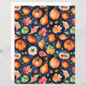 Cozy Fall Harvest Gourd & Pumpkin Pattern Paper (正面/裏面)