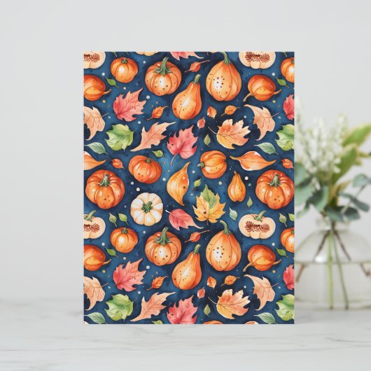 Cozy Fall Harvest Gourd & Pumpkin Pattern Paper (スタンド正面)