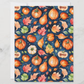 Cozy Fall Harvest Gourd & Pumpkin Pattern Paper (正面)