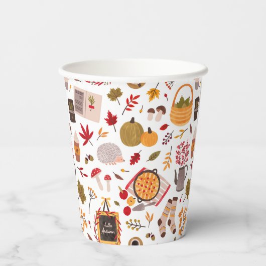 Cozy Fall Icons & Harvest Whimsy 紙コップ (裏面)