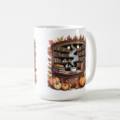 Cozy Fall Library Coffee Mug — Book Nook  コーヒーマグカップ (正面右)