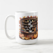 Cozy Fall Library Coffee Mug — Book Nook コーヒーマグカップ (左)