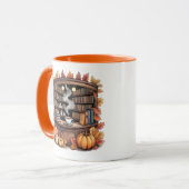 Cozy Fall Library Coffee Mug — Book Nook  マグカップ (正面左)