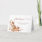 Cozy Fall Neutral Fox Pumpkin Gratitude Card サンキューカード (正面)