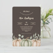 Cozy Fall Pumpkin Baby Shower Invitation 招待状 (スタンド正面)