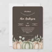 Cozy Fall Pumpkin Baby Shower Invitation 招待状 (正面)
