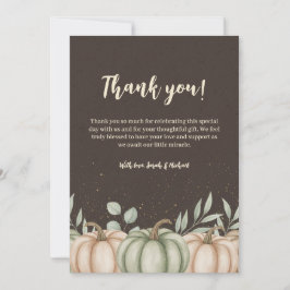 Cozy Fall Pumpkin Baby Shower Thank You Card サンキューカード