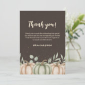 Cozy Fall Pumpkin Baby Shower Thank You Card サンキューカード (スタンド正面)
