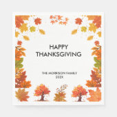 Cozy Fall Thanksgiving Dinner Party スタンダードランチョンナプキン (正面)