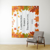 Cozy Fall Thanksgiving Dinner Party タペストリー (インサイチュ)