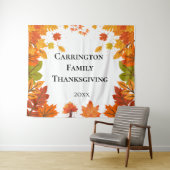 Cozy Fall Thanksgiving Dinner Party タペストリー (インサイチュ(横))