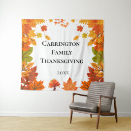 Cozy Fall Thanksgiving Dinner Party タペストリー