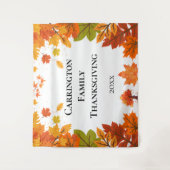 Cozy Fall Thanksgiving Dinner Party タペストリー (正面)