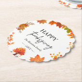 Cozy Fall Thanksgiving Dinner Party ペーパーコースター (アングル)