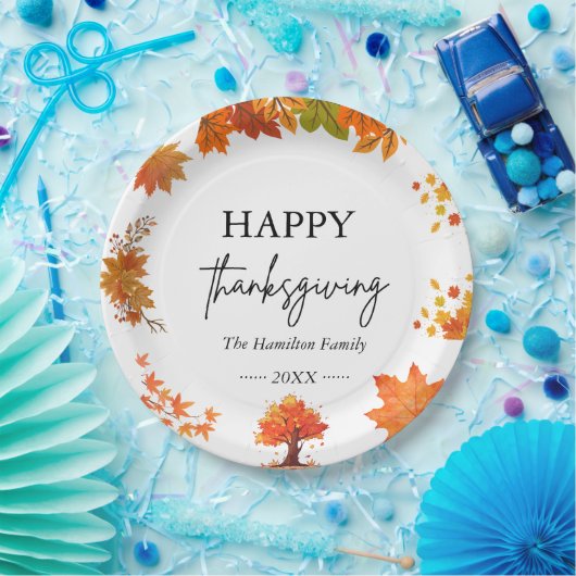 Cozy Fall Thanksgiving Dinner Party ペーパープレート (パーティー)