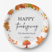 Cozy Fall Thanksgiving Dinner Party ペーパープレート (正面)