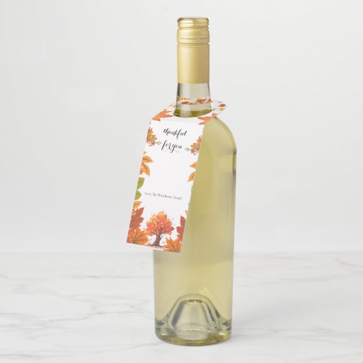 Cozy Fall Thanksgiving Dinner Party ボトルネックタグ (アングル)