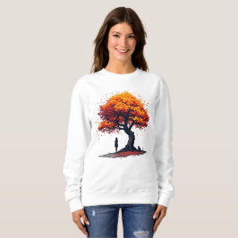 Cozy Fall Tree 長袖シャツ • 秋の伴侶 スウェットシャツ