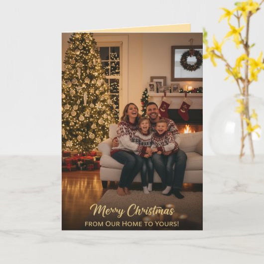 Cozy Family Christmas Greeting カード (黄色い花)