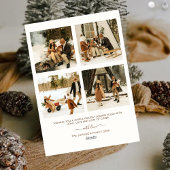 Cozy Family Snowy Cabin Merry Christmas Photo Card シーズンカード